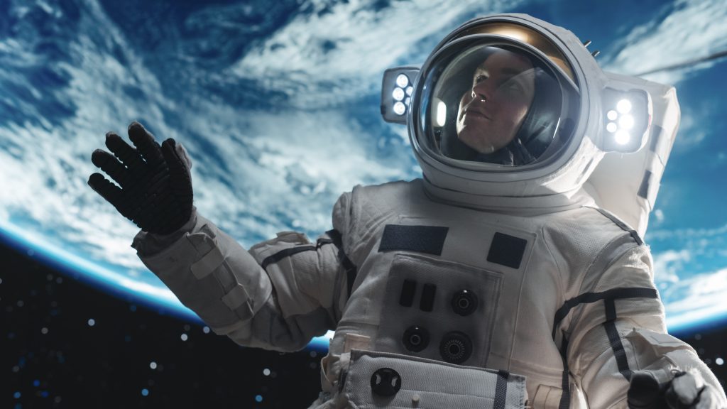 Kuvituskuva, jossa astronautti
